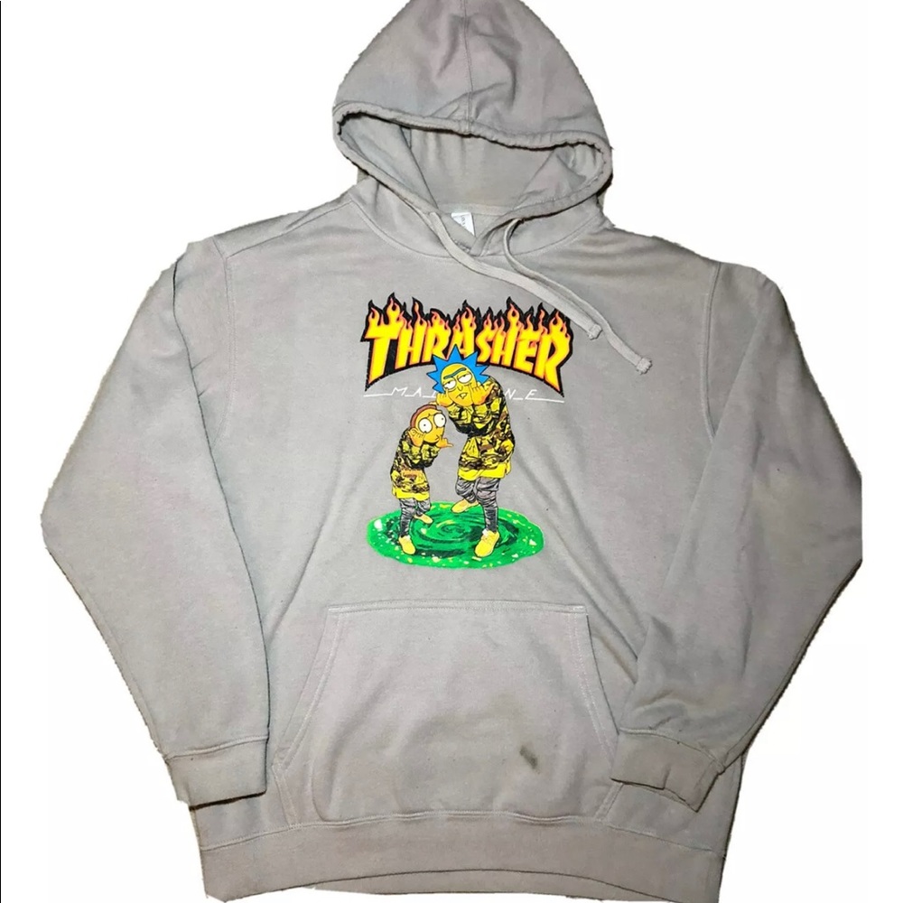 Thrasher x Rick and Morty Hoodie